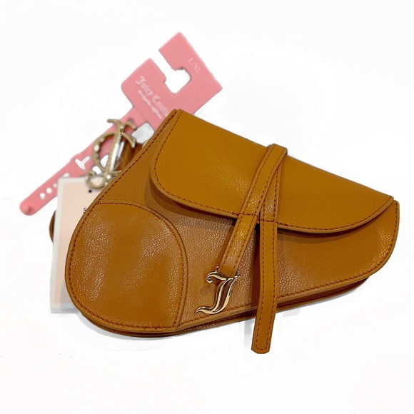 NWT Juicy Couture Cognac Belted Saddle Bag/Fanny Pack, Sz Lg/X-Lg - Picture 1 of 16